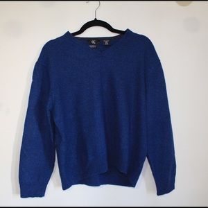 Calvin Klein Merino Blue Wool Sweater in XXL